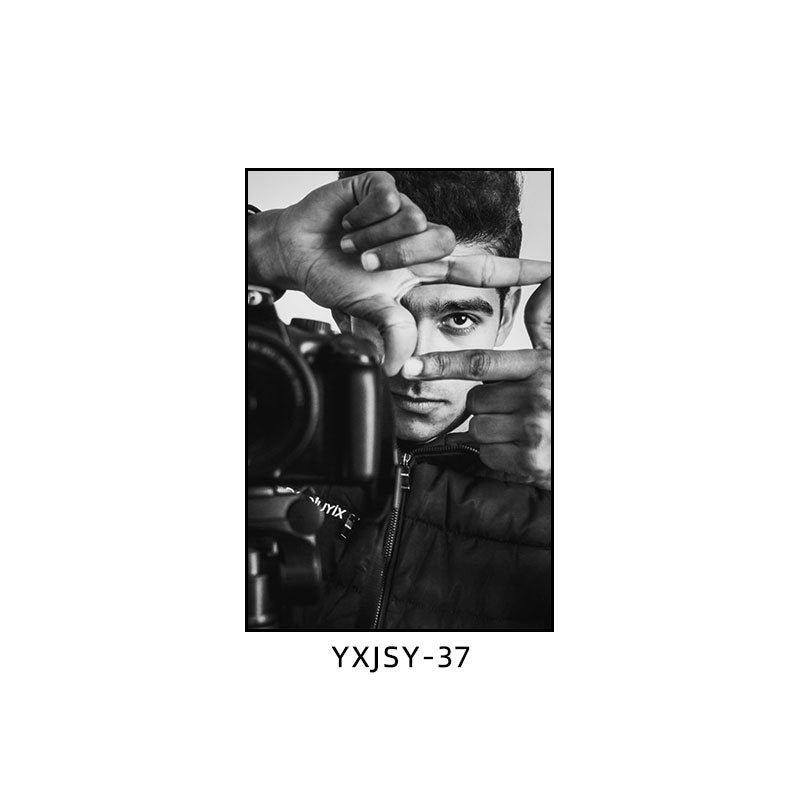 Camera photography Decorative painting Photo studio Black and white industrial style hanging painting Media studio Camera mural