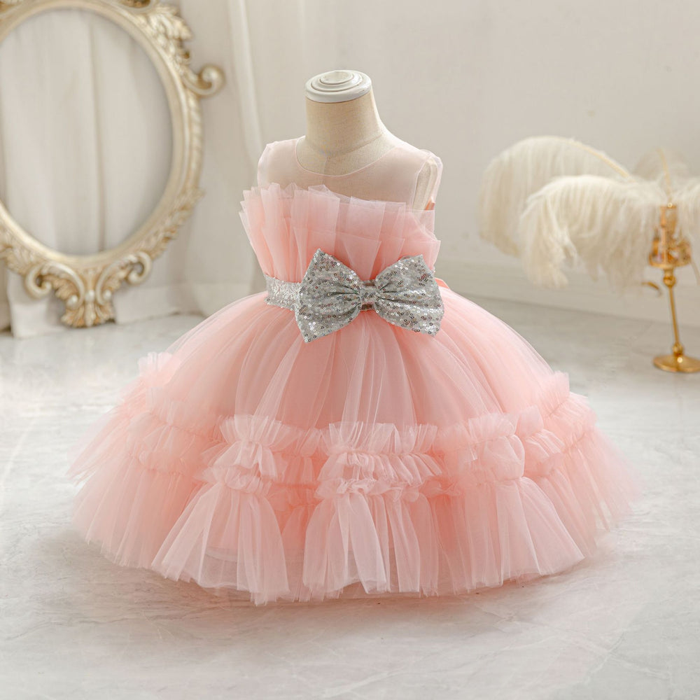 Fashionin stock baby girl evening dress fluffy wedding dress cake princess dress one year old dress baby dress