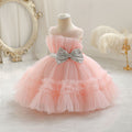 Fashionin stock baby girl evening dress fluffy wedding dress cake princess dress one year old dress baby dress