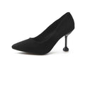 Women's high heels - spring/autumn 2023 collection: pointed-toe stiletto heels, black professional work shoes, mid-heel, college student etiquette flats