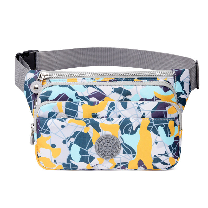 Fanny pack 2025 summer new printed nylon cloth small bag  fashion lightweight shoulder messenger bag casual breast bag