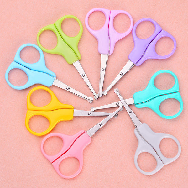Multi-color safety baby nail scissors, stainless steel long mouth scissors, baby special nail clippers