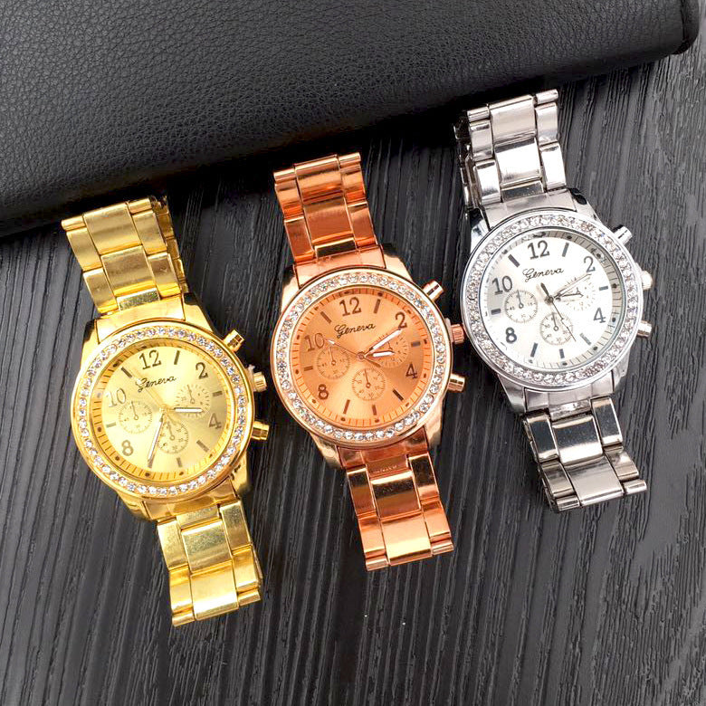 watch new arrival geneva watch diamond-encrusted alloy steel strap watch women's quartz watch watch women