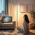 Floor lamp ins simple scandinavian led living room bedroom vertical table lamp bedside lamp corner popular eye protection atmosphere lamp