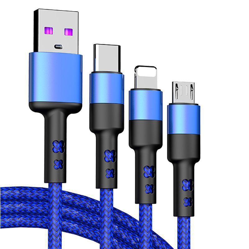 Bold 240W flash charging data cable 3-in-1 suitable for Apple, Huawei VIVO Xiaomi OPPO mobile phone charging cable 6A