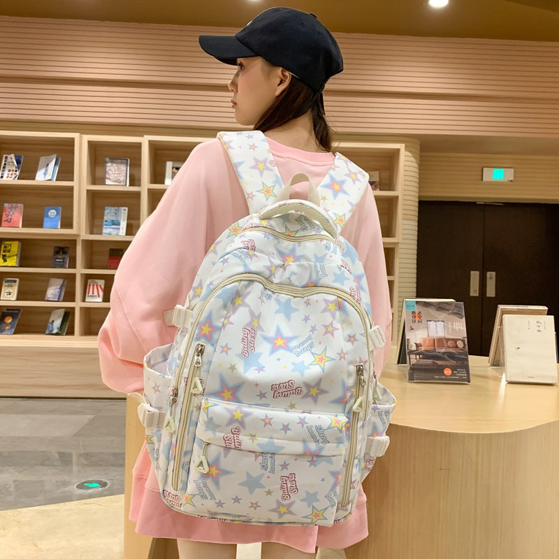 New schoolbag small fresh cute female ins Japanese cartoon graffiti junior high school high school students large capacity backpack