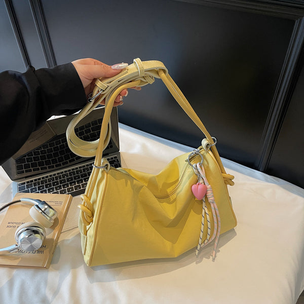 Summer bag women's 2025 new solid color casual messenger bag high sense simple tote bag niche foreign style women's bag