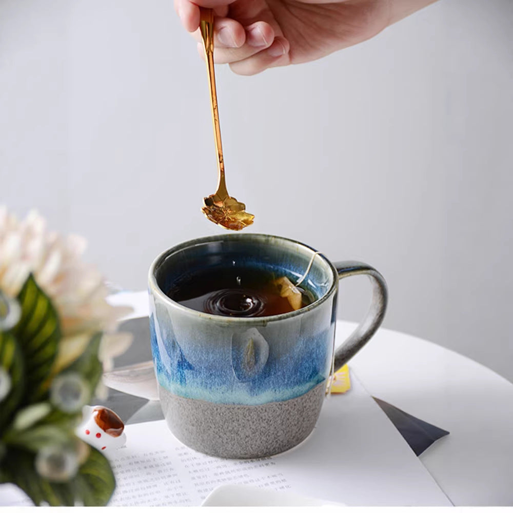 Kiln-turned mug, office water cup, breakfast cup, ceramic drinking cup, milk cup, coffee cup, business gift