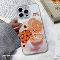 Creative cookie coffee imd phone case for apple 16 pro max - cappuccino iphone 15 protective cover