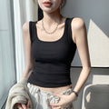 Tk carefully selected spring and summer new arrival wide shoulder vest women's silm large u-neck best selling bottom inner vest women's sleeveless