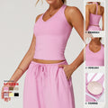 Amazon's new brushed yoga vest v-shaped cut out sports bra for women running exercise fitness vest