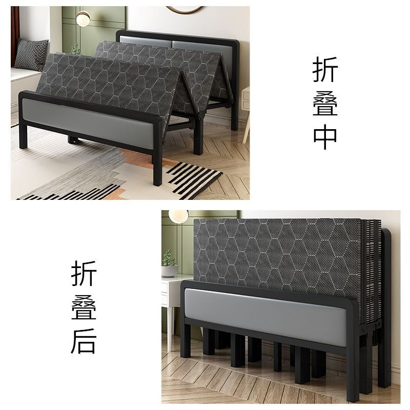 Folding bedfor homedouble iron frame bed with mattress rental house simple bed hard bed office lunch break bed single