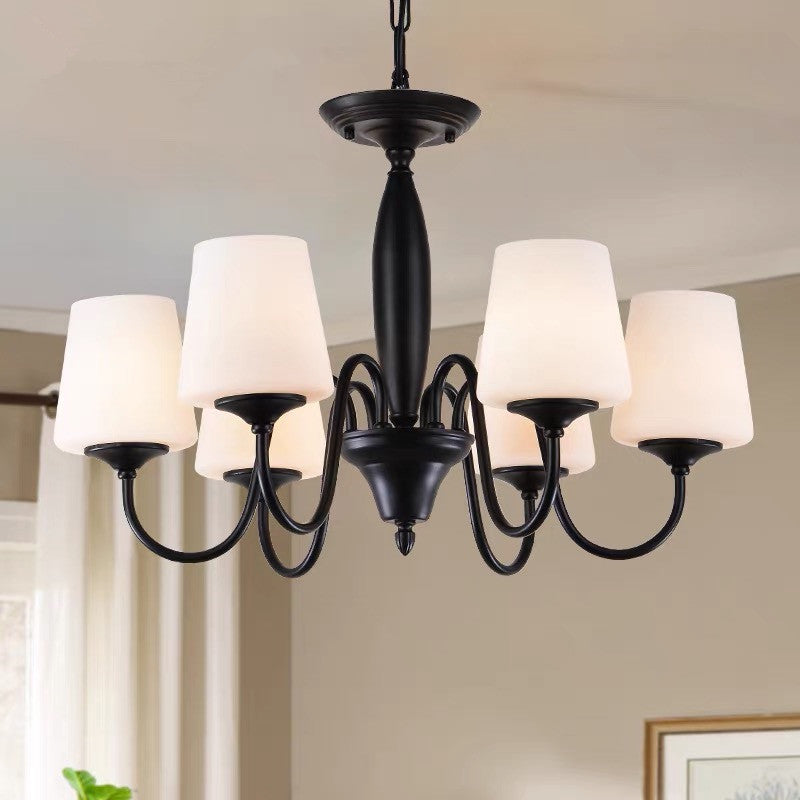 American country wrought iron chandelier European simple living room dining room study bedroom Nordic retro modern simple chandelier