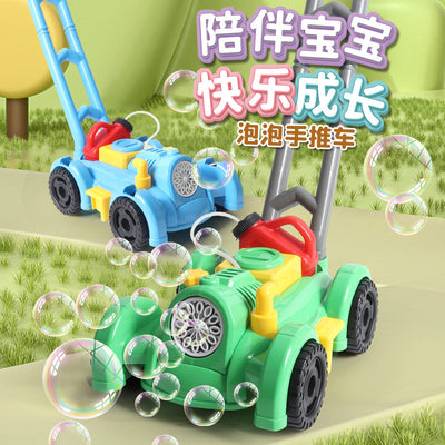 kids push tractor bubble machine fully automatic lighting outdoor garden cartoon boy bubble machine toy