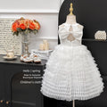 summer haute couture bowknot backless tiered dress - girls' birthday party princess dress wholesale