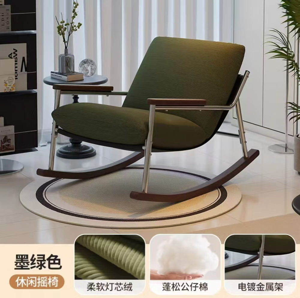 Rocking chair adult lazy sofa recliner small apartment living room home balcony leisure chair single rocking chair sofa chair