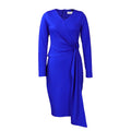 D302 european and american style women's  autumn foreign trade fashion plus size v-neck long sleeve elegant pencil skirt cross-border dress