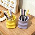 Premium 304 stainless steel portable fruit fork storage cup - creative, colorful, and wholesale ceramic cup holder