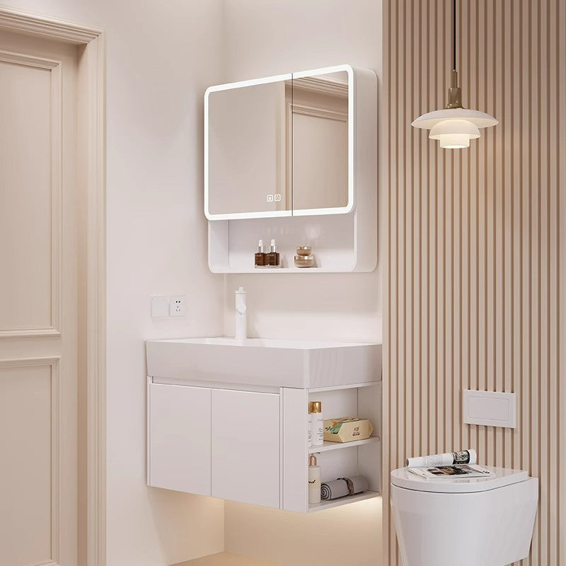 Waterproof honeycomb aluminum small apartment side open room storage bathroom cabinet combination ceramic wash basin washbasin washbasin