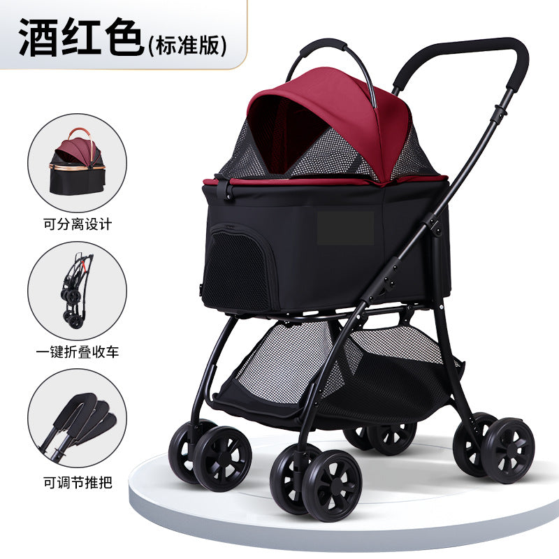 Inlair pet stroller - foldable dog and cat carrier for small breeds like poodles - lightweight pet stroller for amazon pet stores