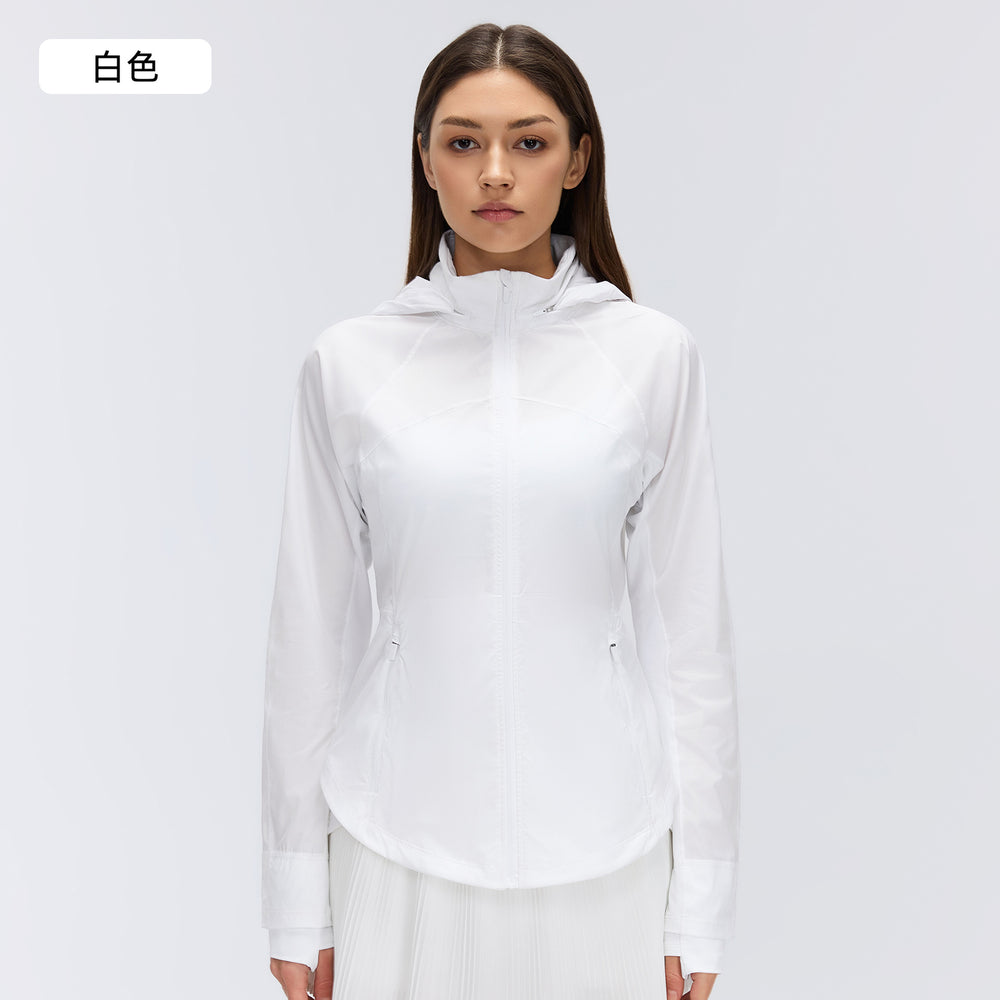 Women's summer lightweight sun protection clothing - uv resistant, quick-drying, breathable, packable hooded sun shirt d26016