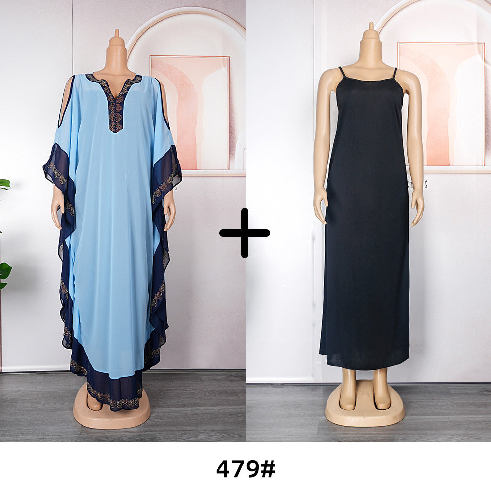 cross-border e-commerce: tiktok hot-selling plus-size women's dresses for europe, america, and africa -  trending long dresses with straps
