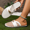 Exportnew arrivalplus sizemary jane mesh breathable flats slippers women's toe mesh breathable fishnet toe half drag