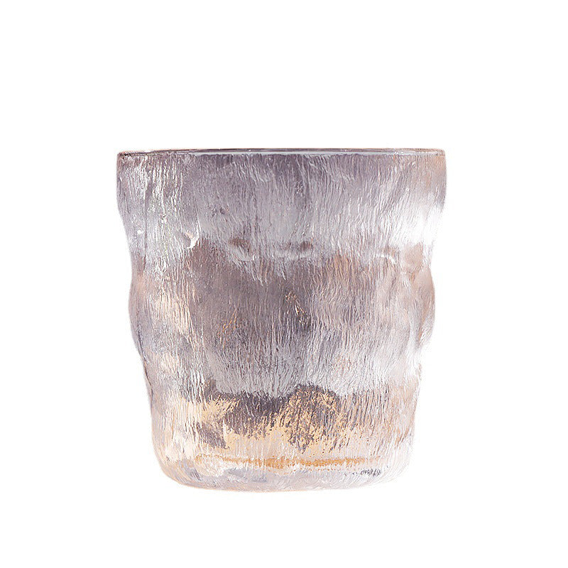 Nordic hammered glacier glass - minimalist design for men and women - perfect for water, milk, juice, and spirits - glacier pattern