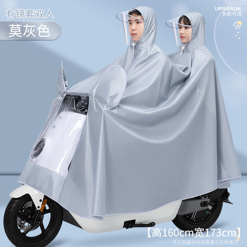 Battery car raincoat oxford cloth long full body rainproof poncho single motorcycle bicycle waterproof morandi