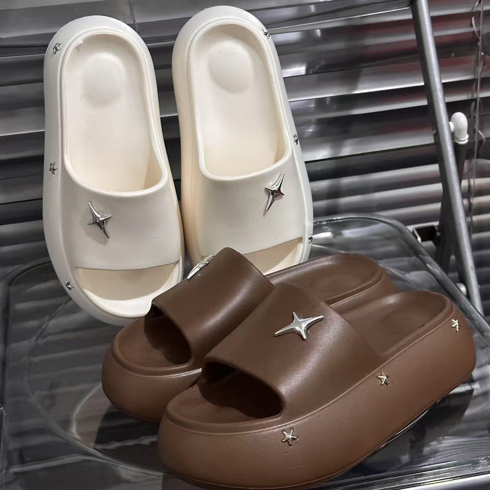 Thick sole slippers women's summernew arrivaloutwearplatform shoes bottom slippers non-slip heightening beach shoes lazy sandals wholesale