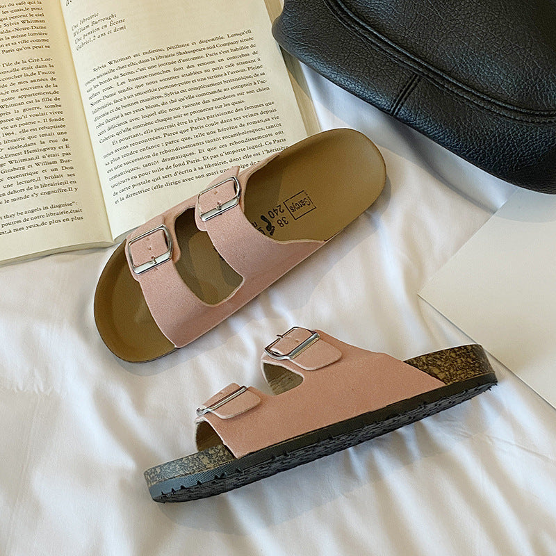 2026 new french retro chunky platform double buckle french chic sandals & slippers - summer outdoor fashion, export quality
