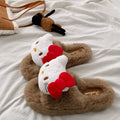 Popular warm trendy versatile cartoon hello kitty thick-soled cotton slippers fuzzy slippers cat autumn and winter women's indoor home slippers