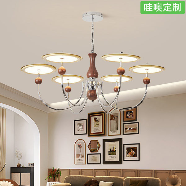 [Wow] French medieval chandelier retro cream star track pendant chain full spectrum eye protection hall restaurant main lamp