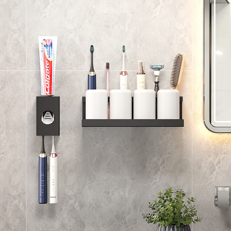 No punching toothbrush shelf, tooth cup holder, wall-mounted family toothbrushes, mouthwash cups, toothpaste storage