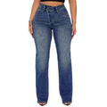Export stretch jeans women's new arrivalfashionfashionstylish street straight-leg pants washed monkey jeans