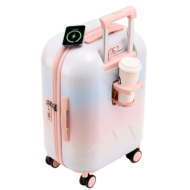 Children's suitcase 20-inch boarding case 24-inch trolley case 26-inch anti-drop suitcase Password box Gift bag