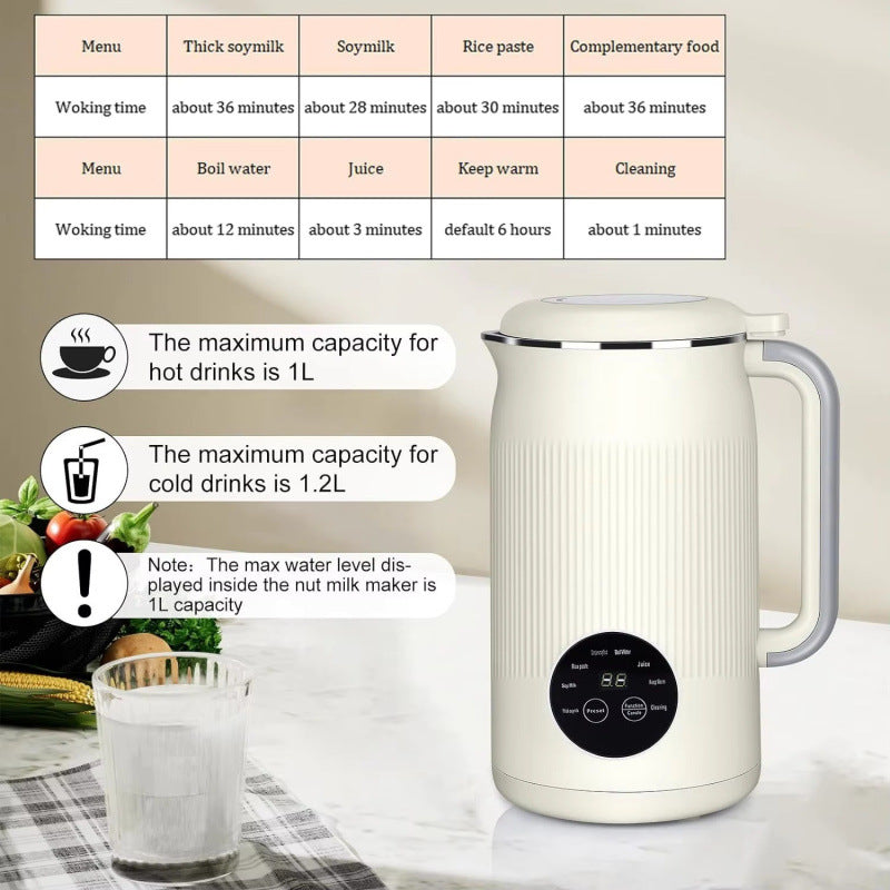 2l multifunctional soy milk maker - home use, compact juicer, mini, fully automatic, smart, filter-free, no-boil, high-speed blender