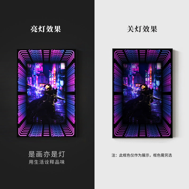 KTV box, private room, luminous hanging paintings, bar, pub, wall decoration painting, e-sports room, cyberpunk style mural