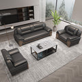 Office sofa business casual living room hall hotel reception casual area genuine leather coffee table reception office combination