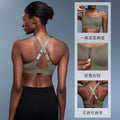 Front zipper integrated cup shockproof sports bra women's adjustable straps beautiful back yoga bra anti-sagging d25117