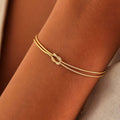 European and american new knotted snake bone bracelet, gold love knot infinity love couple bracelet, romantic chain
