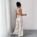 cross-border e-commerce floral digital print camisole and jumpsuit fashionable versatile women's vacation outfit