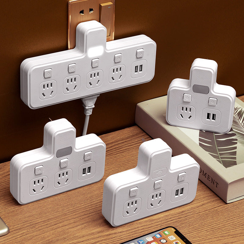 Tiantu multifunctional home wireless socket converter plug - one-to-multiple outlet with night light and usb charging strip