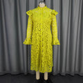 lace waistlong sleevescardigan suspender inner skirt bell sleevescut out style two-piece setdress woman