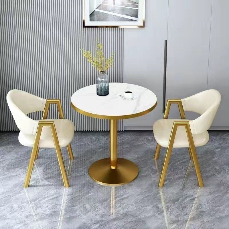 Nordic style negotiation table and chair combination, simple small apartment, milk tea balcony casual small round table, balcony tea table and chair