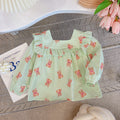 Kids'  autumn new arrival: stylish long-sleeve korean style cotton shirt for girls - sweet and chic square neck