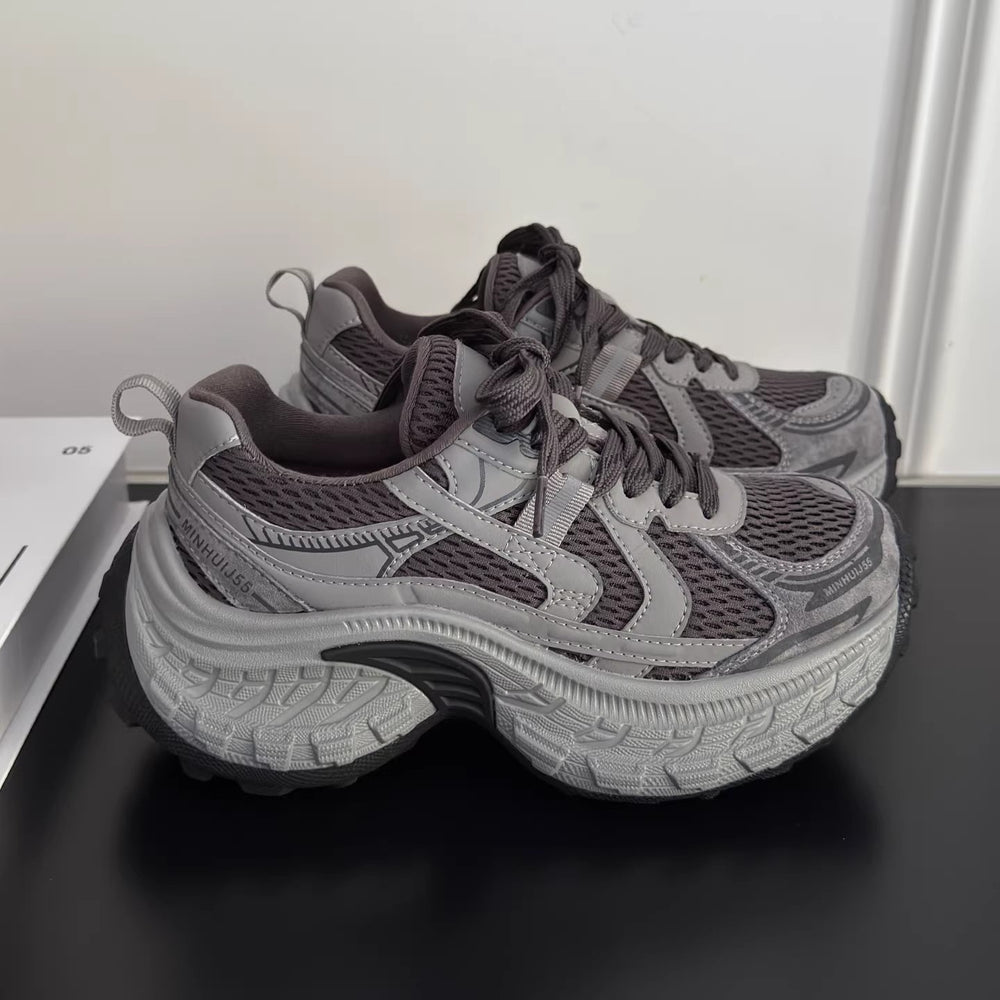 Chunky platform sneakers for women - 2026 spring new arrival: height increasing, slimming, versatile casual athletic shoes, retro hot-selling women's footwear