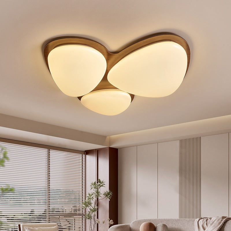 Walnut color LED ceiling light retro American living room light simple antique style bedroom book room ceiling light
