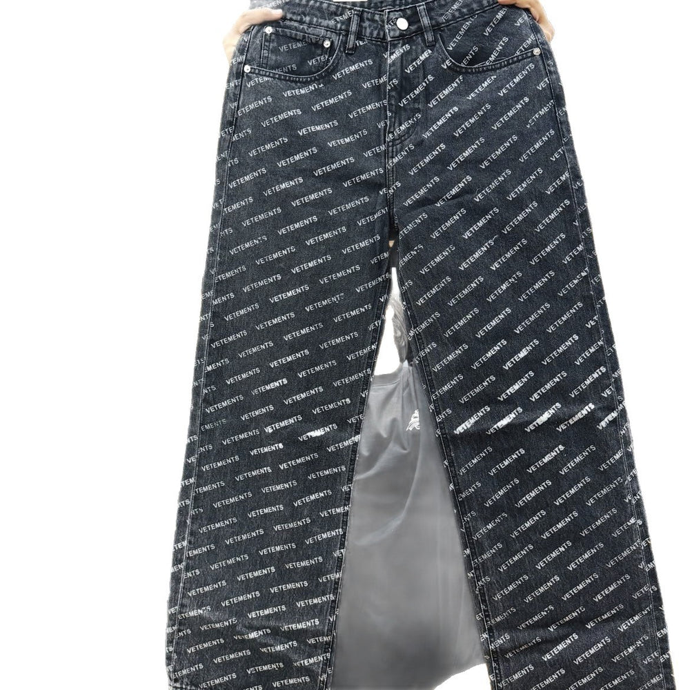 Menjeanscargo jeansnew arrivalstraight-legjeansaccessible luxury high-end pants wholesalemen jesns