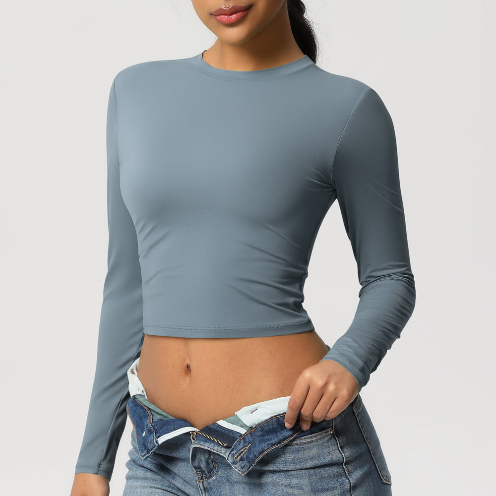 Naked-feel compression sports t-shirt, quick-dry long sleeve yoga top, running & fitness long sleeve top - customization available